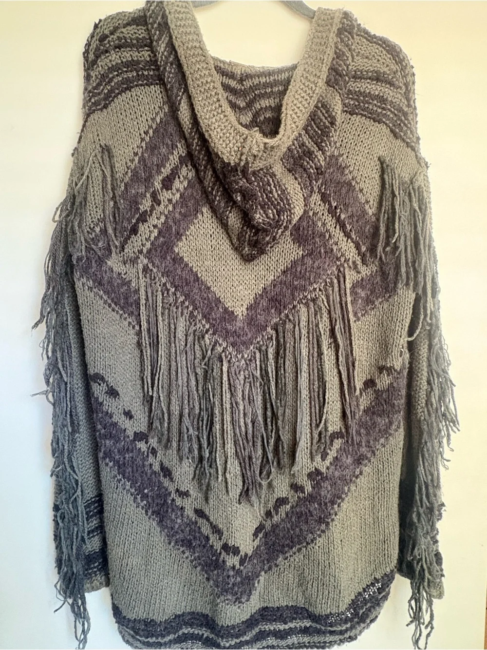 Free People “Show Me The Way” Geo Fringe Zip-Up Cardigan Hoodie’s